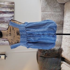 Old Navy Striped Denim Smocked Back Tank